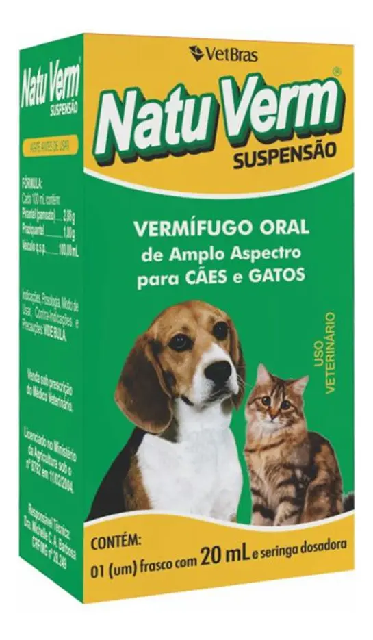 NATU VERM SUSPENSÃO ORAL 20 ML