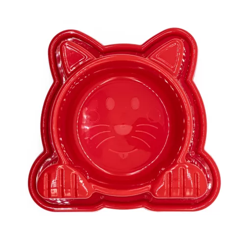 COMEDOURO CARA GATO VERMELHO