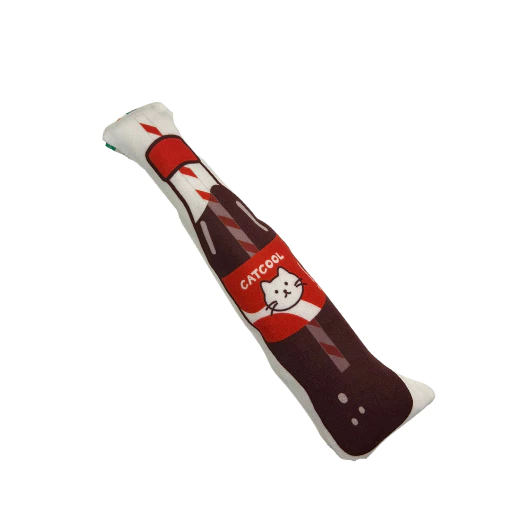 Brinquedo Pelúcia Cat Cool Garrafa Coca Cola Com Apito Para Cães Gatos Pet