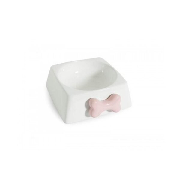 Comedouro Porcelana Cão Rosa