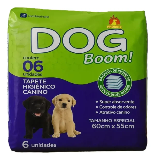 Tapete Higiênico Dog Boom 6 Unidades 60x55 Super Absorvente - mimos pet