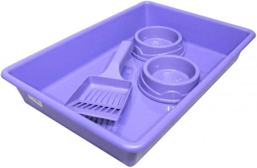 Caixa de Areia Aberta Média para Gatos Kit Higiénico Club Pet