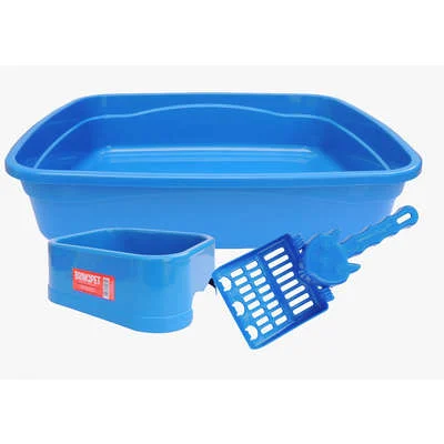Kit Banheiro Gato Brinqpet 3 Peças - Azul