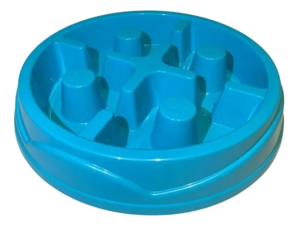 Comedouro Labirinto Educativo Para Pets Antistress Azul