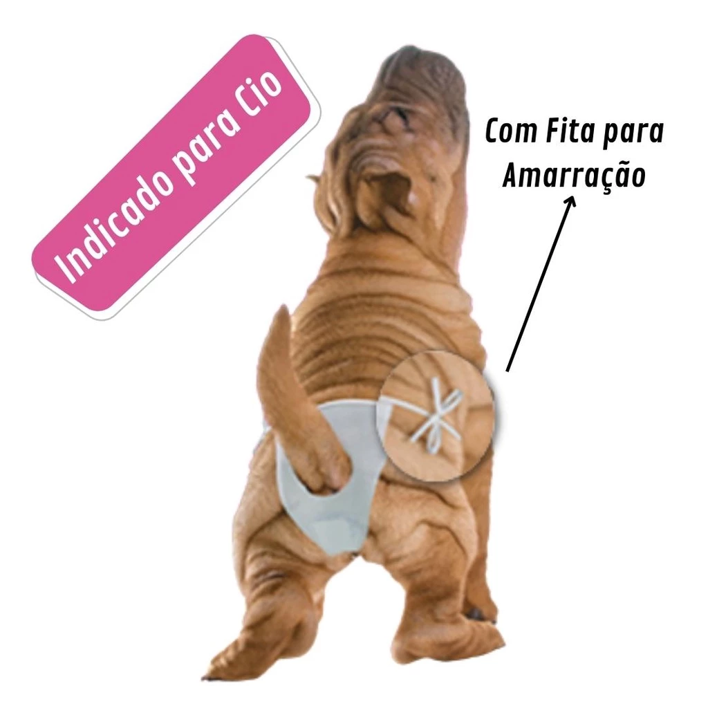 Calcinha Descartável Para Cachorra M PróCanine 3 Unidades Cio 5-10kg Ajustável - Imagem 2