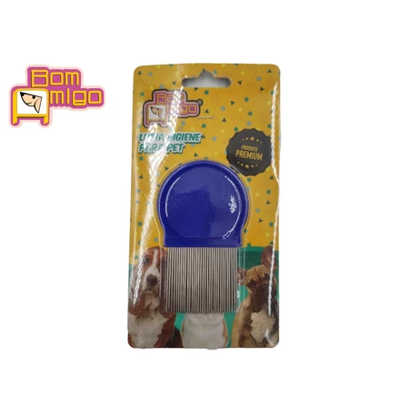 Pente Antipulga para Pelo Longo de Cachorros e Pets - Bom Amigo