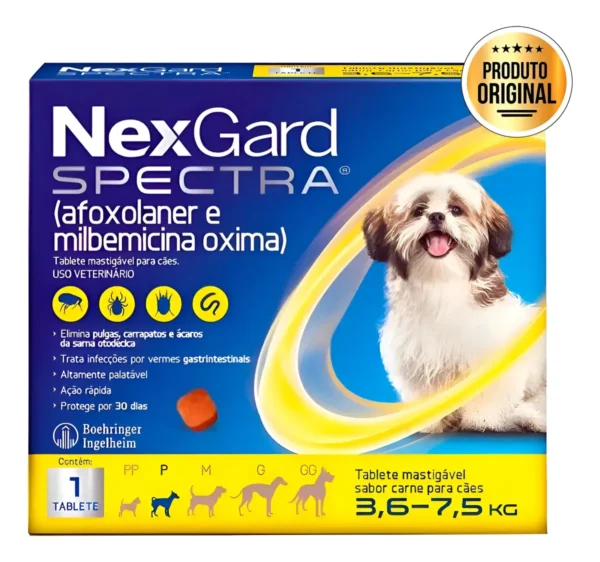 Nexgard Spectra 3,6 A 7,5kg Antipulgas Carrapatos 1 Tablete