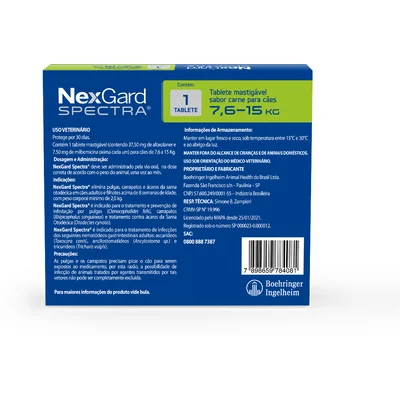 Alternative view of Antipulgas, Carrapatos e Vermifugo NexGard Spectra para Cães de 7,6 a 15 Kg