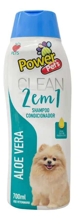 Shampoo Aloe E Vera Clean 2 Em 1 Para Cães 700ml Powerpets