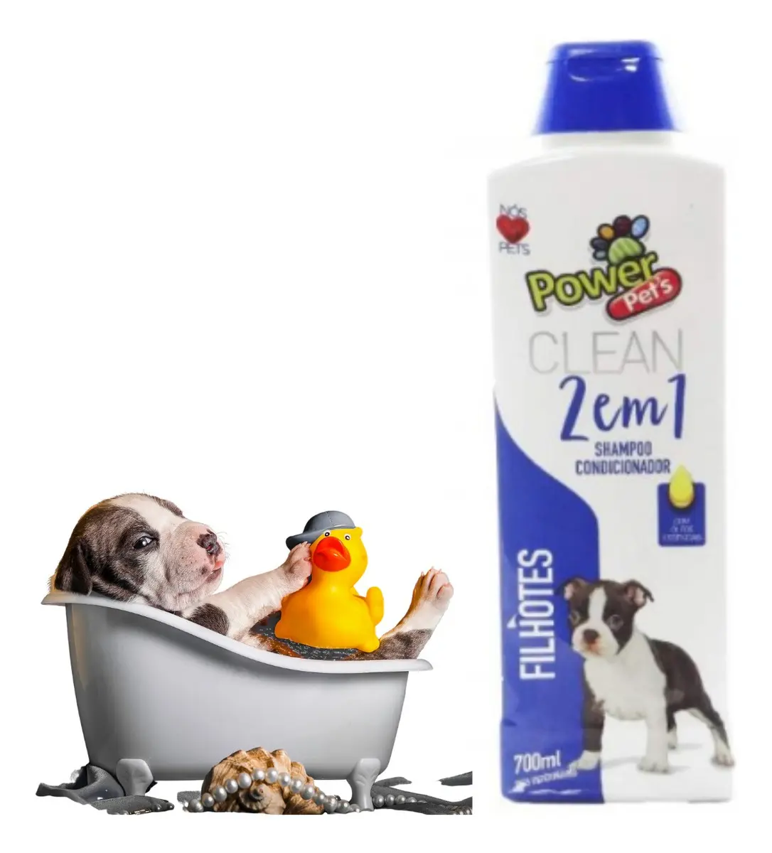Shampoo Para Cachorro Power Pets 2x1 Filhotes 700ml - Imagem 2