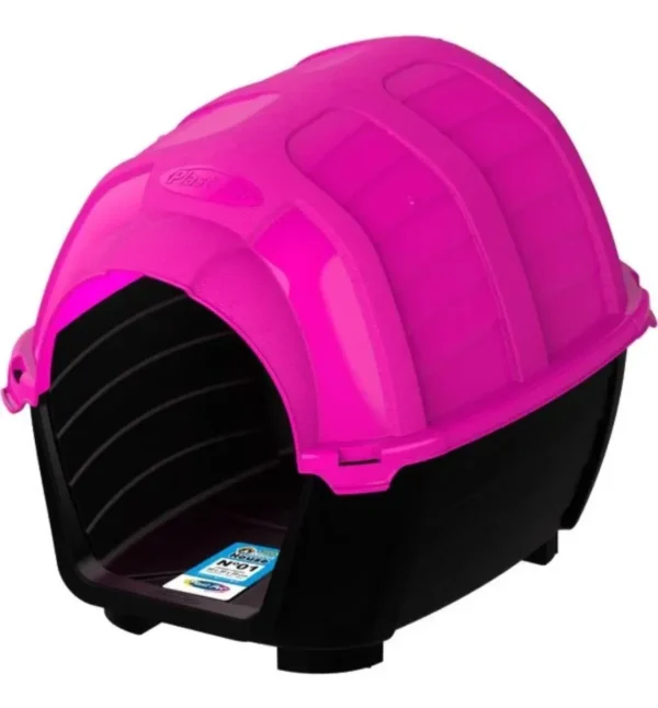 Casa Para Cachorro Nº2 Casinha Cães  Plástico Plast Pet Cor Rosa