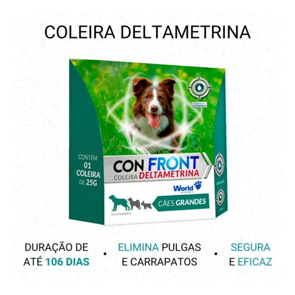 Alternative view of Coleira Con Front Deltametrina 25g Cães Grande World Veterinaria Antipulgas e Anti Carrapatos