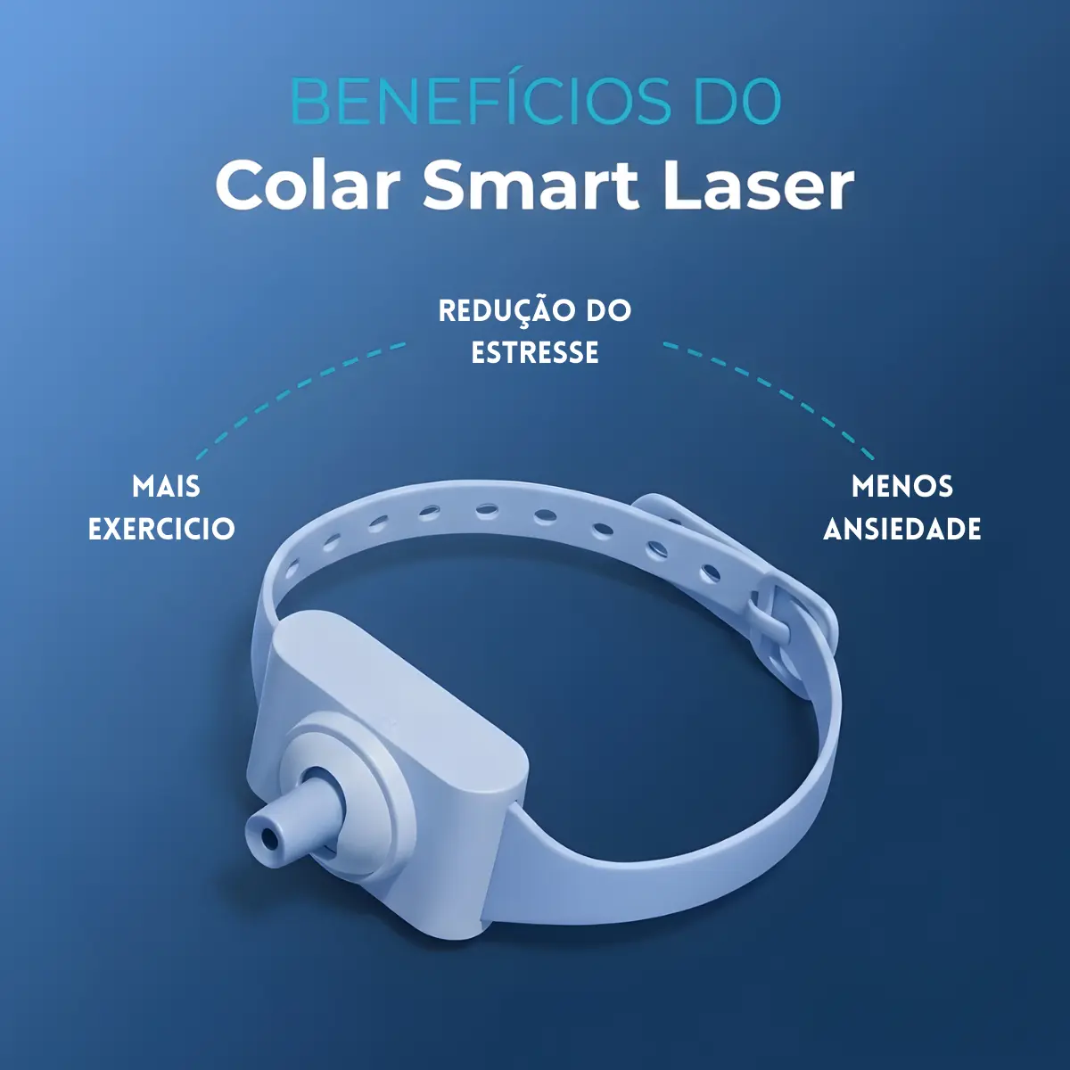 Coleira P/ Gatos Anti Stress Smart Lazer Azul Menos Estresse