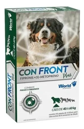 Remédio Antipulgas World Cães 40 A 60kg Confront Plus 4,02ml