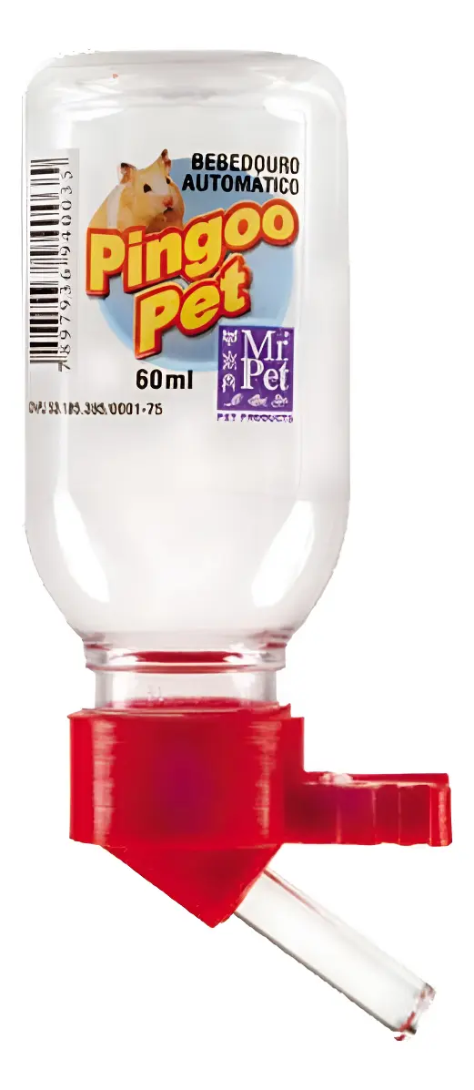 Bebedouro Para Hamster Pingoo Pet Com Bico De Vidro 60ml