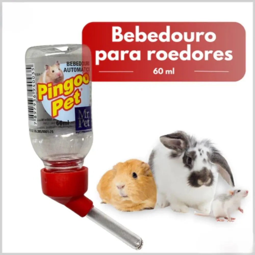 Bebedouro Para Hamster Pingoo Pet Com Bico De Vidro 60ml - Imagem 2