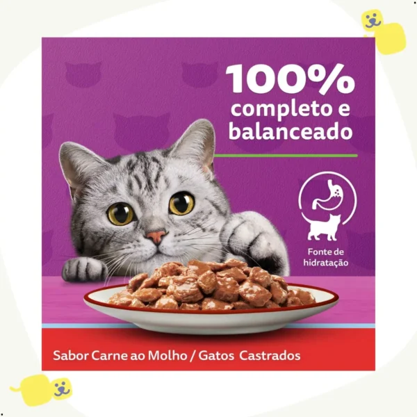 Alternative view of Alimento Úmido Whiskas Gatos Castrados Carne 85G