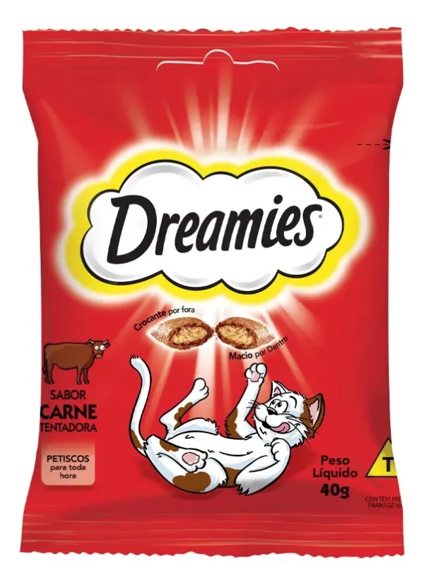 Petisco Dreamies Carne Para Gatos Adultos 40G