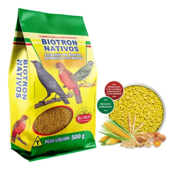 Alternative view of Biotron Nativos 500g Ração Extrusada Sabor Banana Pássaros