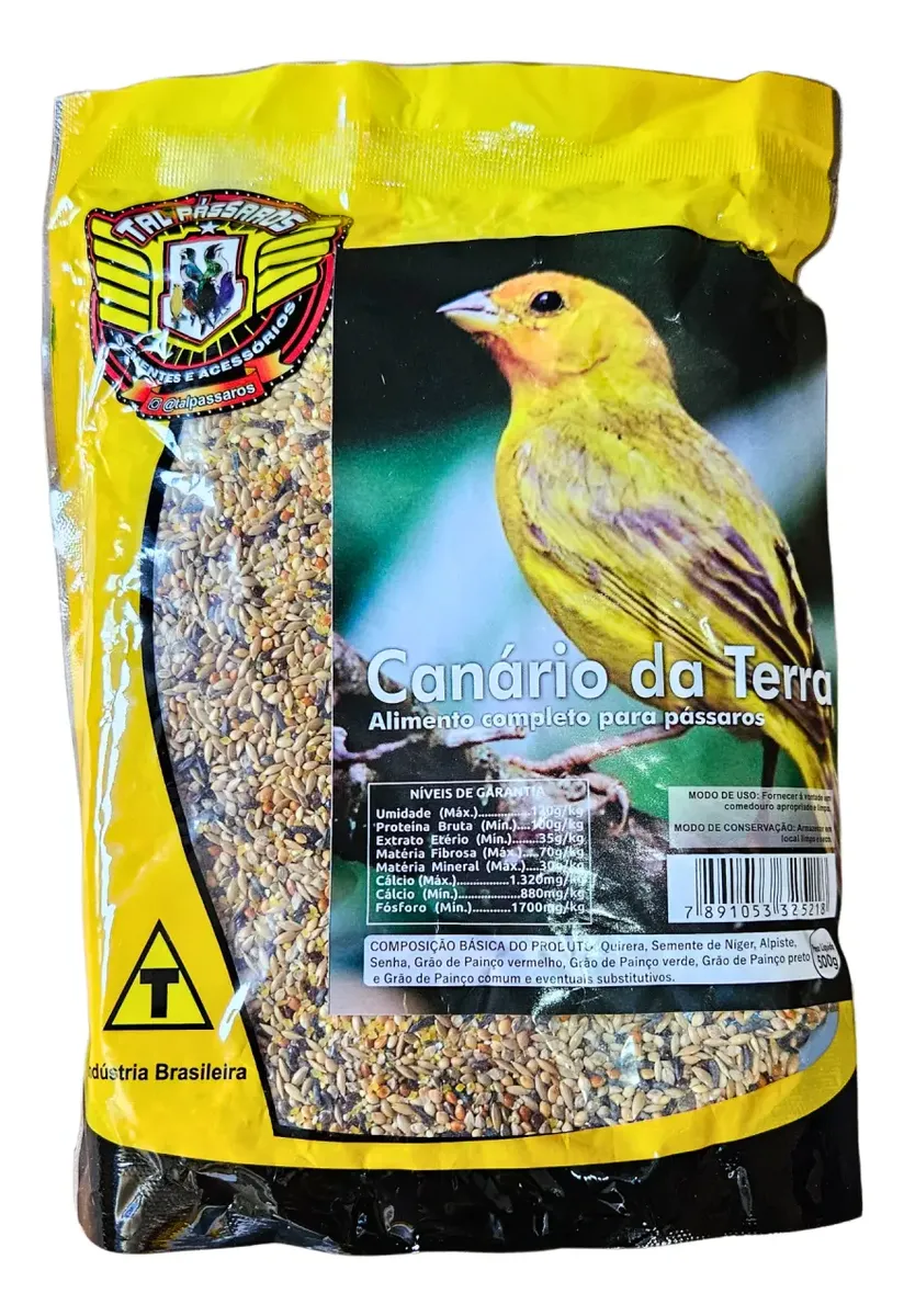 Mistura Canário Da Terra Premium Tal Pássaros - 500 G