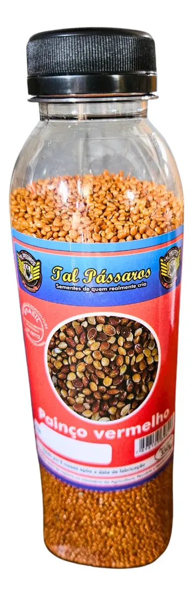 Painço Vermelho Premium Tal Pássaros Garrafinha - 350 G