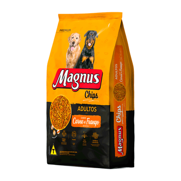 Ração Magnus Chips Cães Adultos Carne e Frango 15 k