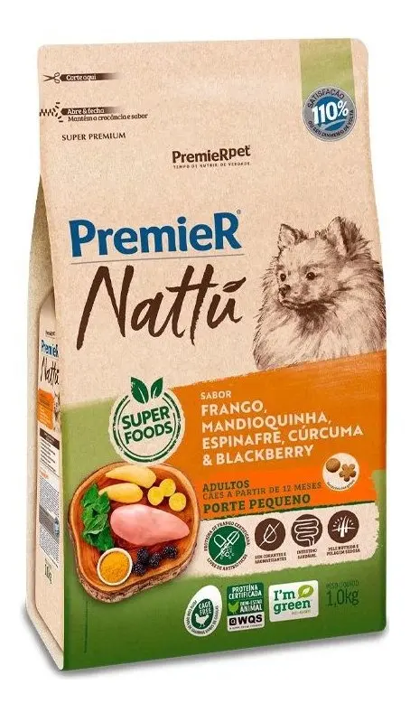 Ração Premier Nattú Frango Mandioquinha 1kg