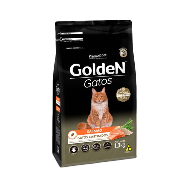 GOLDEN GATO CASTRADO SALMÃO 1KG
