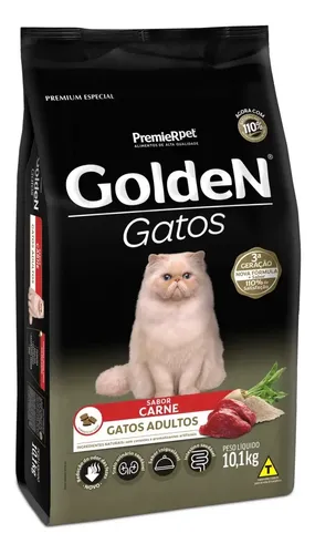 Ração Golden Gatos Adultos Sabor Carne 10 kg