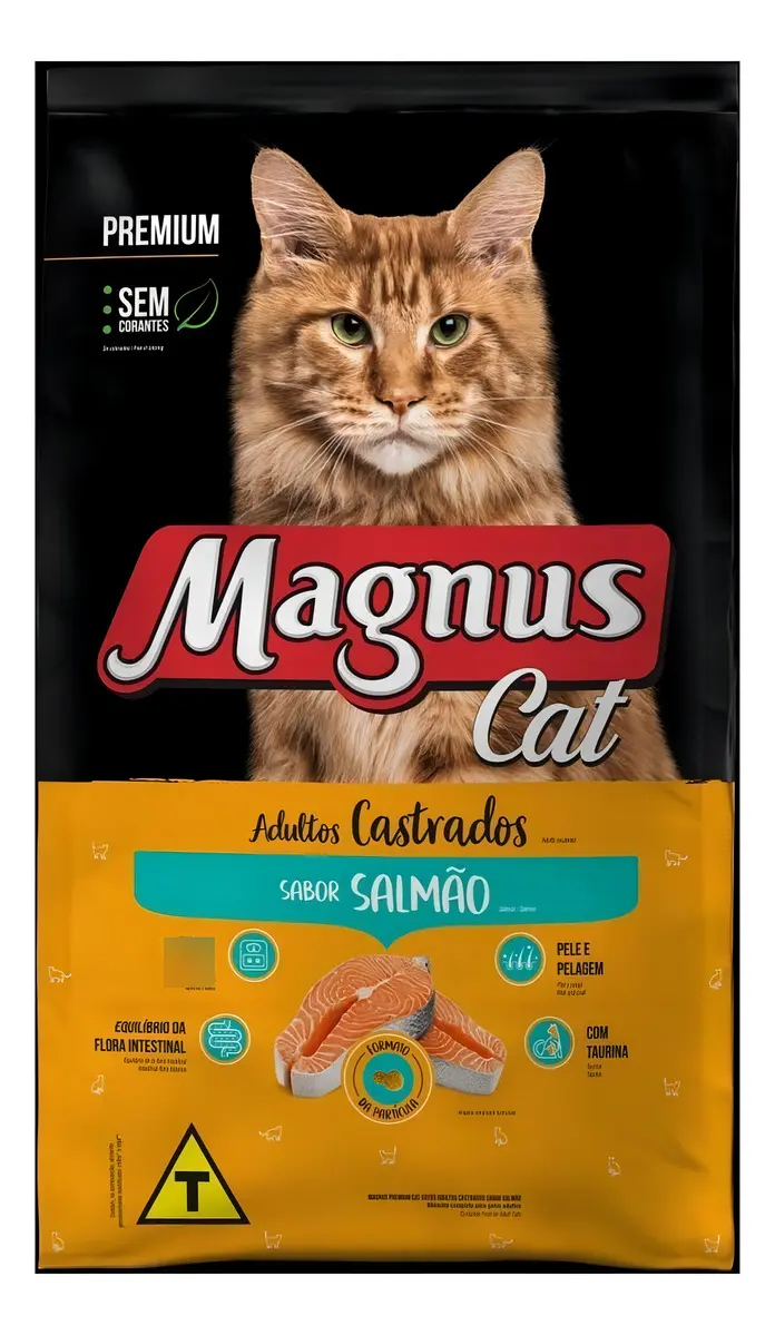 Ração Magnus Premium Gatos Castrados Sabor Salmão 10,1kg
