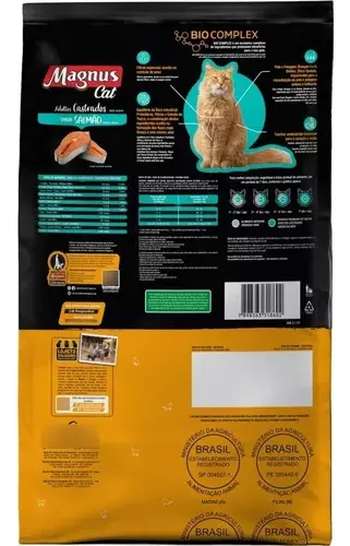 Ração Magnus Premium Gatos Castrados Sabor Salmão 10,1kg - Imagem 2
